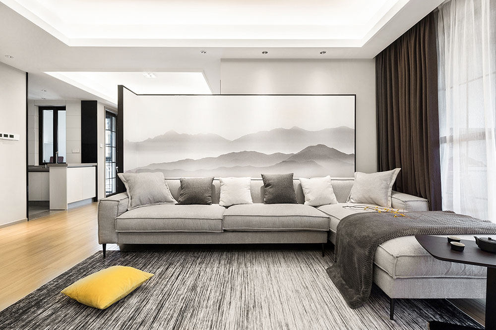 简约中式风格室内家装案例效果图-客厅 简约中式风格室内家装案例效果图-客厅