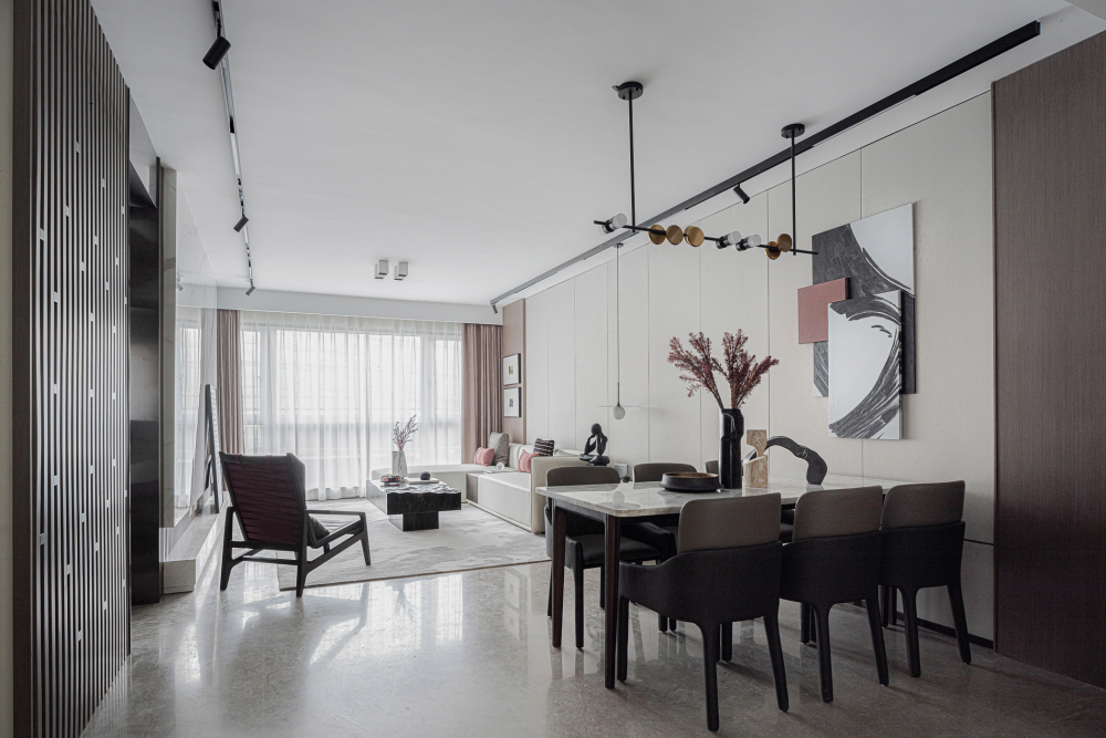 现代简约风格室内家装案例效果图-客餐厅 现代简约风格室内家装案例效果图-客餐厅