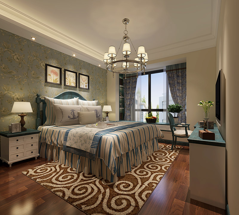 东方港城二期三居128平米北欧风格装修案例-卧室 东方港城二期三居128平米北欧风格装修案例-卧室