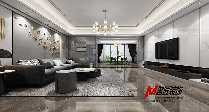 金城君悦四居236平米北欧风格装修案例-客厅 金城君悦四居236平米北欧风格装修案例-客厅