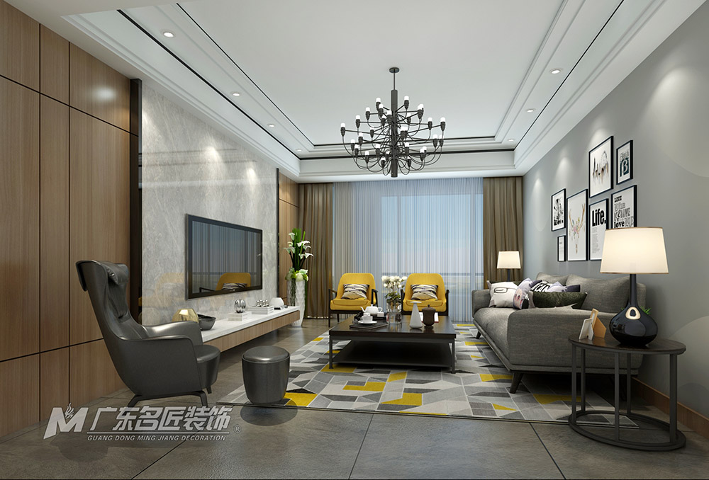 越峰怡景复式180平米北欧风格装修案例-客厅 越峰怡景复式180平米北欧风格装修案例-客厅