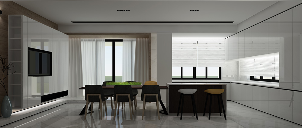 现代极简风格别墅装修设计效果图-迎江"逸"墅·碧桂园-别墅餐厅装修设计 现代极简风格别墅装修设计效果图-迎江"逸"墅·碧桂园-别墅餐厅装修设计